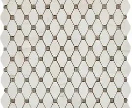 Мозаика PIX284 Bianco Dolomite, Cinderella Grey из мрамора полированная 39x24 286х295x7