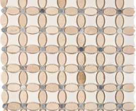Мозаика PIX281 Cream marfil, Thassos, Athens grey из мрамора полированная 32x32 336х336x8