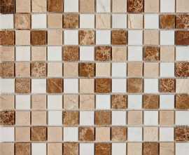 Мозаика PIX278 Light Еmperador, Dolomiti Bianco, Crema Nova из мрамора полированная 23x23 305х305x6