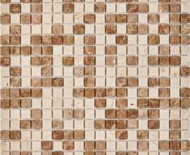 Мозаика PIX273 Emperador Light, Crema Nova из мрамора полированная 15x15 305х305x4