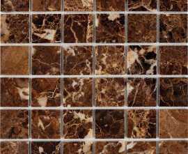Мозаика PIX218 Dark Emperador из мрамора полированная 48x48 305х305x6