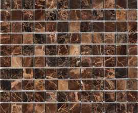 Мозаика PIX217 Dark Emperador из мрамора полированная 23x23 305х305x6