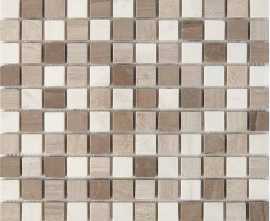 Мозаика PIX279 White Wooden, Dolomiti Bianco, Athens Grey из мрамора матовая 23x23 305х305x6