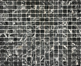Мозаика Nero Marquina Tum 4мм 30.5x30.5