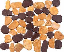 Мозаика 052365 MS9001 BC MIX Мрамор красно-песочный круглый 32x32