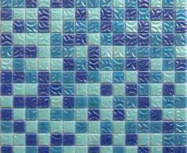 Мозаика MIX27 стекло синий (сетка) 20x20x4 327x327