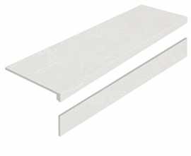 Ступени Ступень L Basaltina Bianco AS с подступенником 32x120
