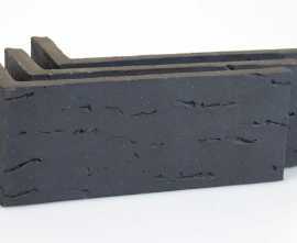 Клинкерная плитка Koro Black угловая AB 7203 (Y) 185x60x71x14