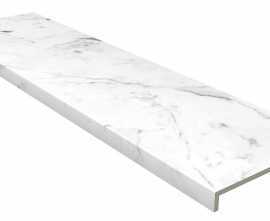 Клинкерная плитка Ступень фронтальная Marble Anti-Slip Rect. Carrara Blanco 31,5*119,7