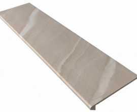 Клинкерная плитка Ступень фронтальная Tibet Smooth Round. Beige 33x120