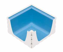 Керамогранит K631 Внутренний угол переливного водоотводного канала Light Blue 22,5x22,5