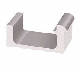 Керамогранит KP259.1 Переливной лоток керамический 1/2 часть Grey 29x12