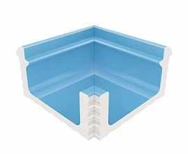 Керамогранит KP231 Переливной лоток керамический внутренний угол Light Blue 29x29