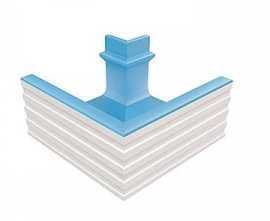 Керамогранит KP141 Переливной лоток керамический наружный угол Light Blue 25,5x25,5